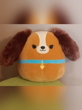 Disney 'Lady' Plush Dog Pillow with Blue Collar -Squishmallow